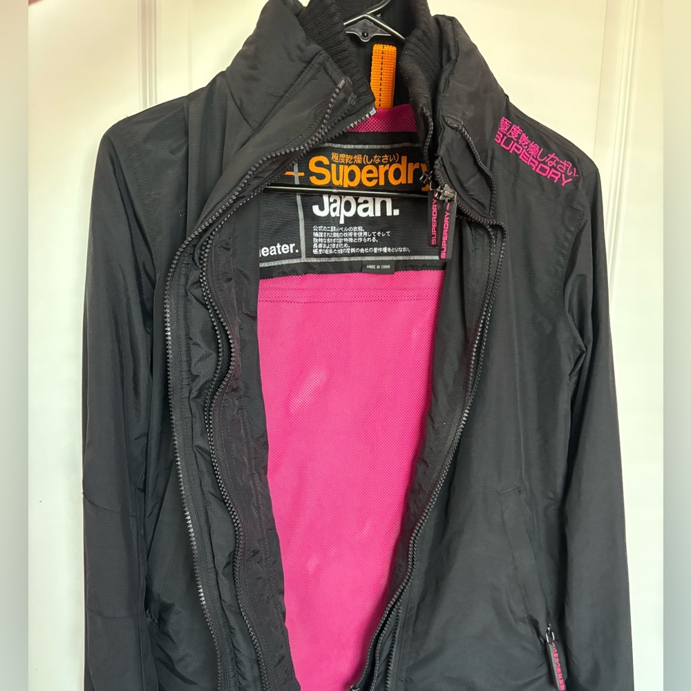 Black and pink women’s Superdry windcheater